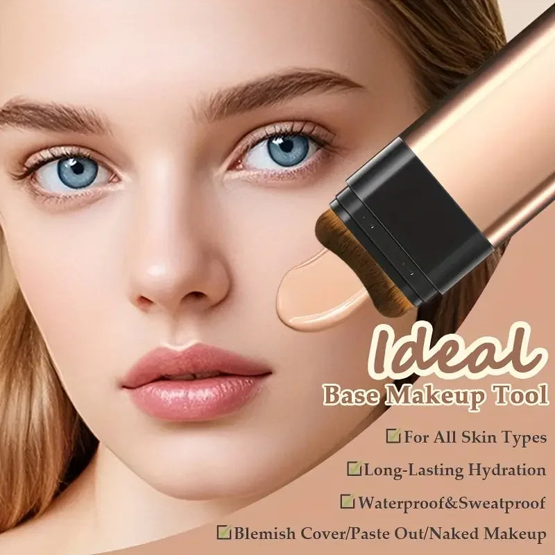 Flawless Eraser Foundation Stick - Dual-Ended with Brush, Long-Lasting, Hydrating Dewy Natural Finish