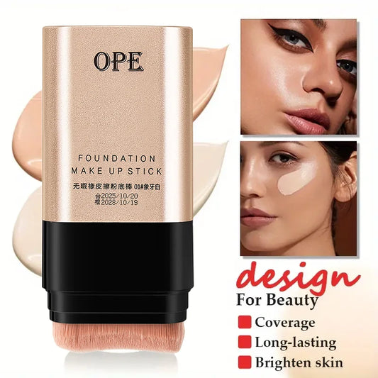 Flawless Eraser Foundation Stick - Dual-Ended with Brush, Long-Lasting, Hydrating Dewy Natural Finish